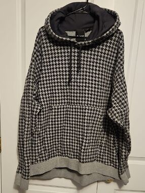 Adidas Ivy Park Black & Grey Houndstooth Hoodie Sz 3x